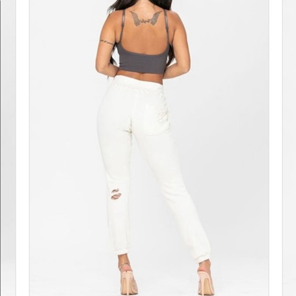 New Distressed Jogger Pants - Picture 3 of 5